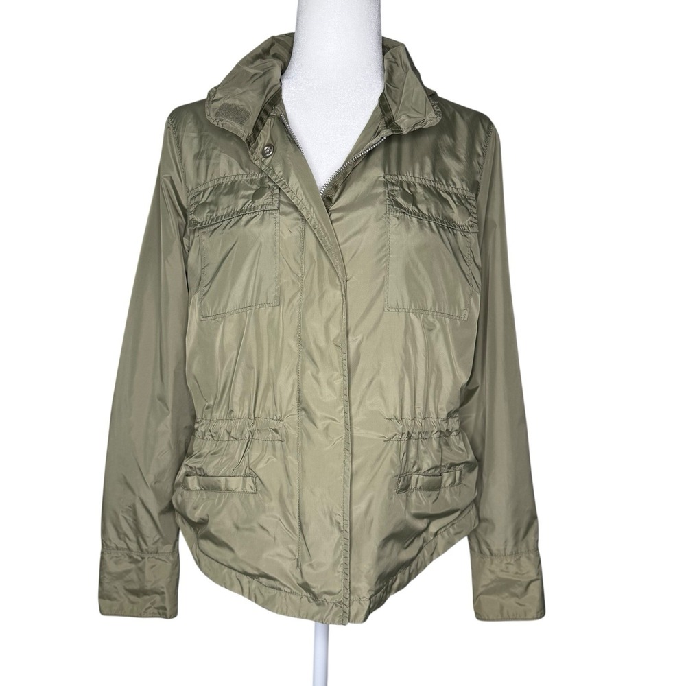 Y2K 2006 Gap M Army Green‎ Rain Coat Jacket Waffle Lined Utility Granola Girl